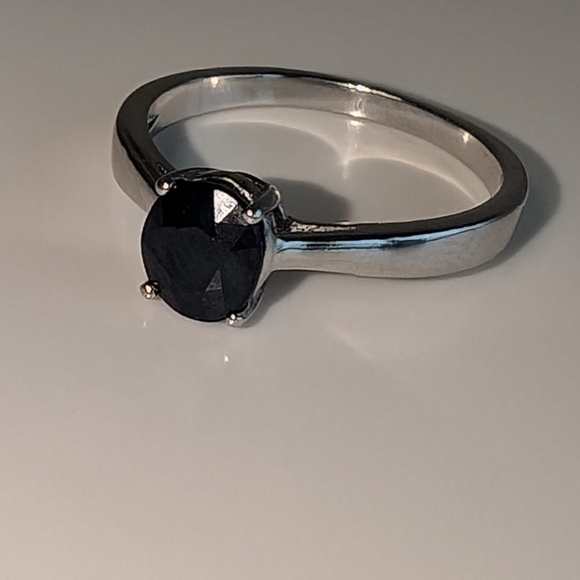 925 Sterling Silver Sapphire Ring larger than a 7 - Picture 7 of 10